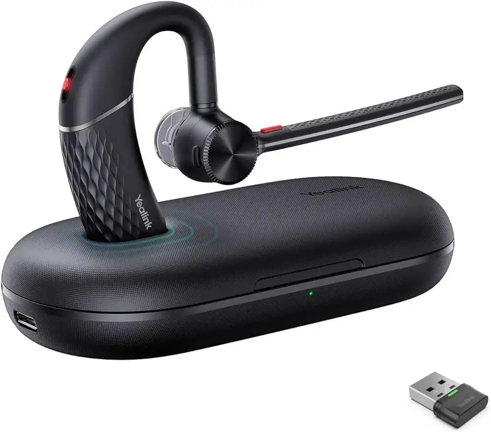 Yealink BH71 Pro mono Bluetooth wireless headset with charging case and USB dongle