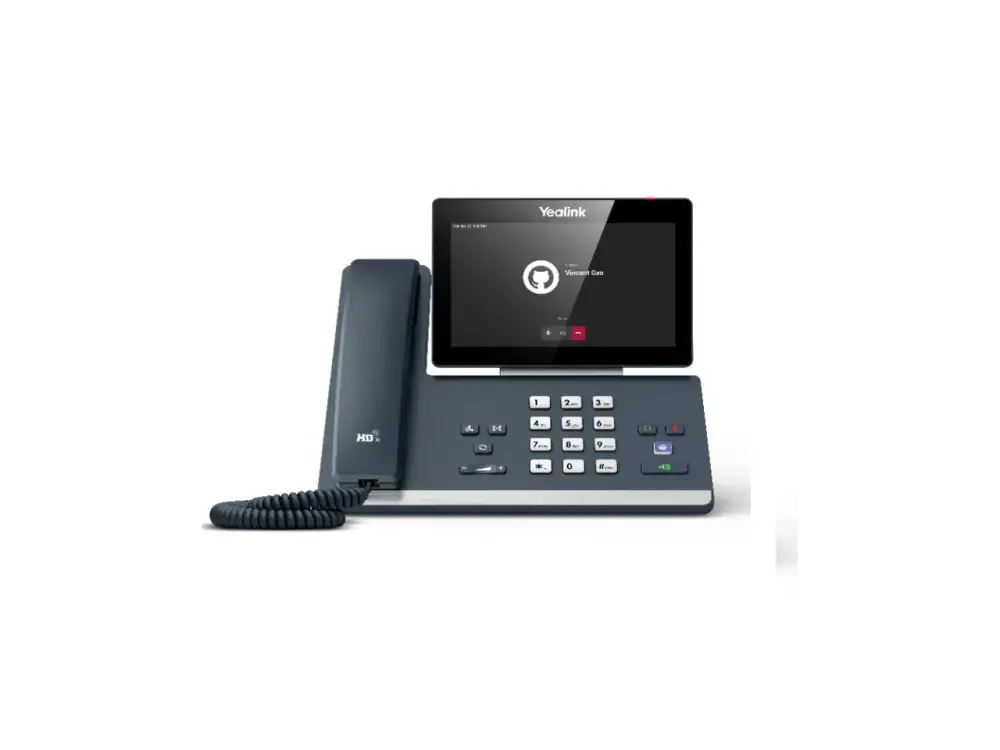 Yealink MP58 Teams refurbished Gigabit IP phone with touchscreen and handset on white background