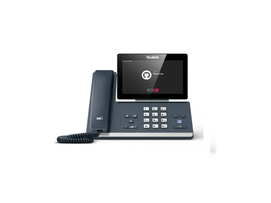 Yealink MP58 Teams refurbished Gigabit IP phone with touchscreen and handset on white background