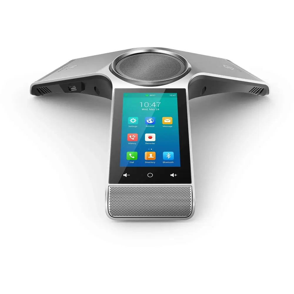 Yealink CP960 Optima HD IP conference phone with touchscreen and silver speaker, on white background
