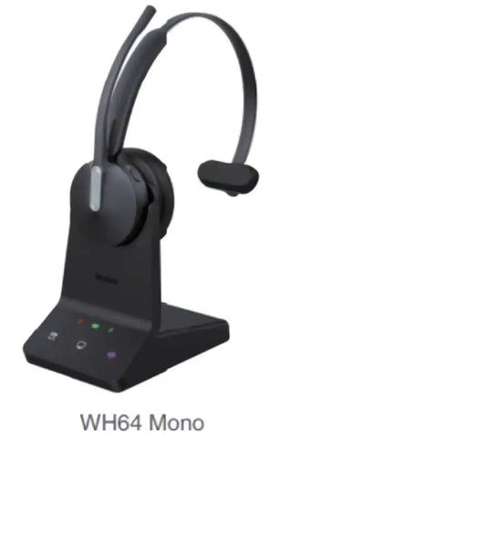 Yealink WH64 Mono Teams DECT & Bluetooth Wireless Headset on charging base