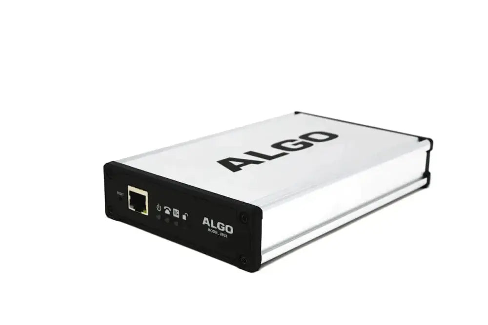ALGO 8027 SIP doorphone controller device with labeled ports on a white background