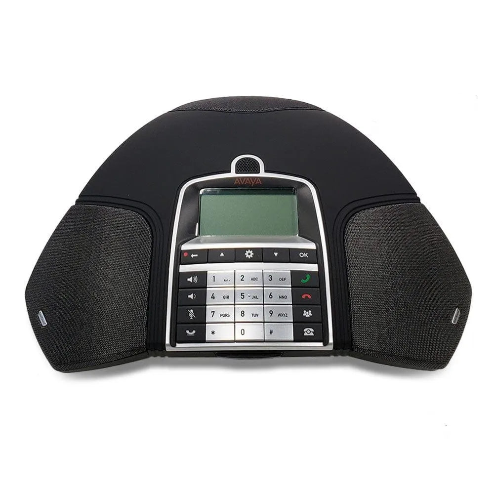 Avaya B179 IP HD conference phone with LCD screen and keypad, black and silver design