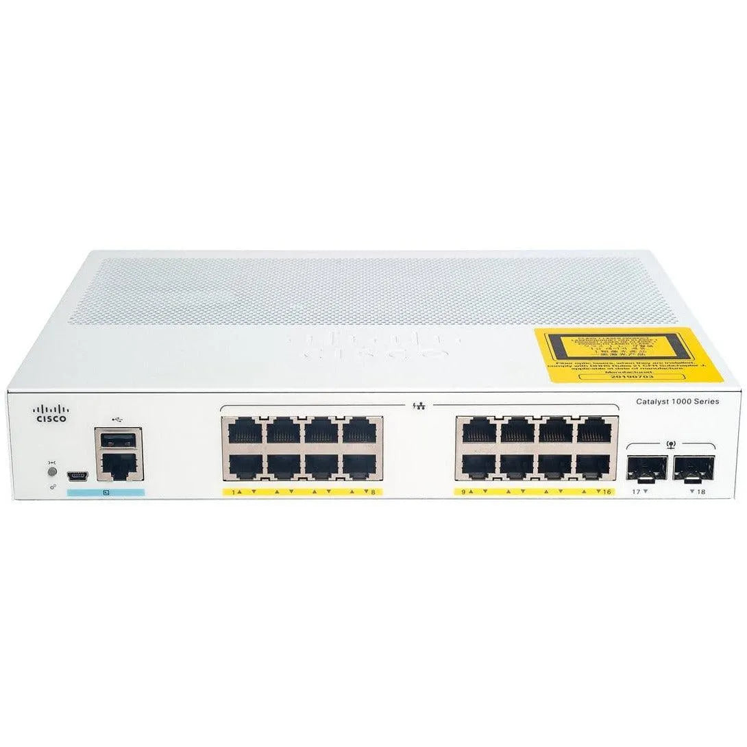 Cisco C1000 16x 10/100/1000 Ethernet PoE+ ports and 120W PoE budget, 2x 1G SFP uplinks switch - C1000-16P-2G-L Refurbished - C1000-16P-2G-L-R - Reef Telecom
