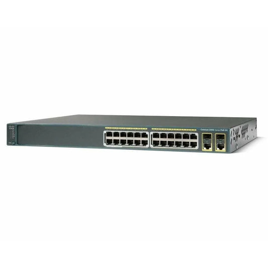 Cisco Catalyst 2960 24 Port 10/100 POE + 2 T/SFP Image Switch - WS-C2960-24PC-L