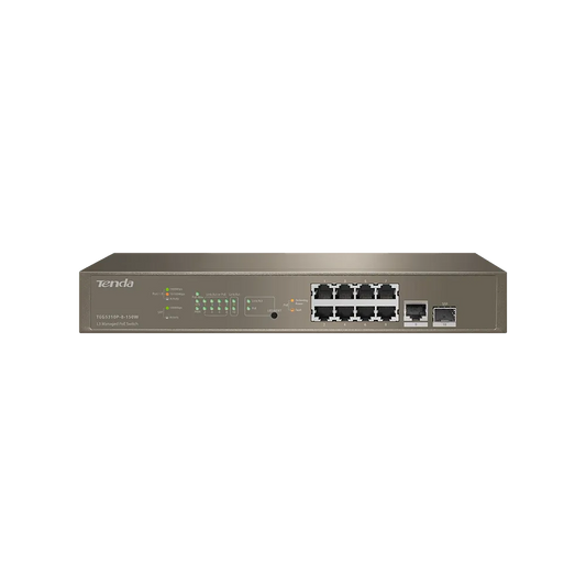 Tenda TEG5310P-8-150W L3 8-Port PoE Managed Gigabit Switch - TEG5310P-8-150W - New - TEG5310P-8-150W - Reef Telecom